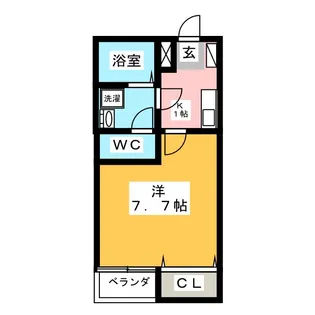 カントリー岩塚本通【1階】の間取り