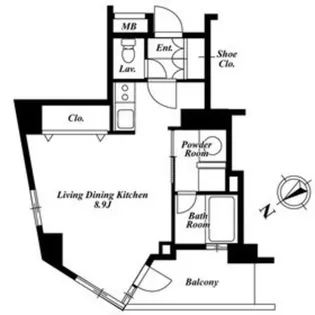 セントラルクリブ六本木3【6階】の間取り