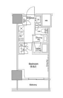 ザ・パークハビオ荏原中延駅前【9階】の間取り