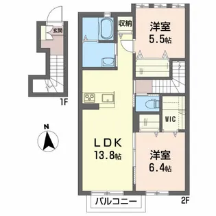 山形県山形市桜田東2【アパート】の間取り