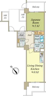 晴海アイランドトリトンスクエアビュータワー2号棟【4階】の間取り