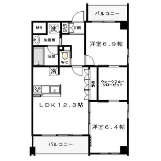 ブランベージュ【1階】の間取り