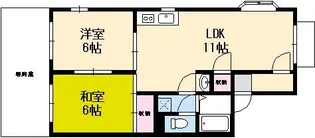 リバティハイツ南観音【1階】の間取り