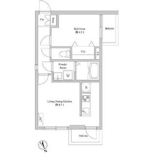エルスタンザ平井【1階】の間取り