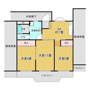 サンライズ城前【3階】の間取り