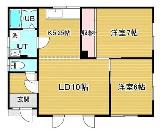 愛国西4丁目3-7二戸借家【1階】の間取り