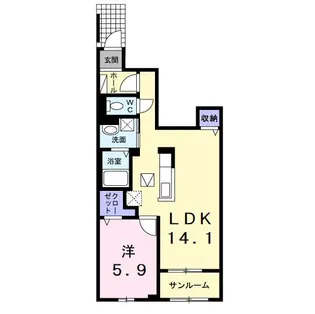 メブキヒルズ アリア【1階】の間取り