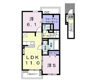 リアンA【2階】の間取り