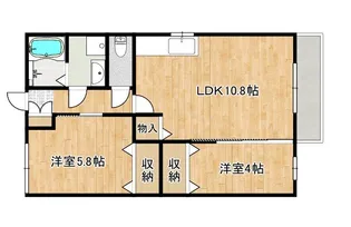 徳島県板野郡松茂町笹木野字八北開拓【アパート】の間取り