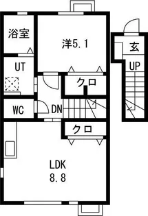 エスティーハウス鍛冶町【2階】の間取り