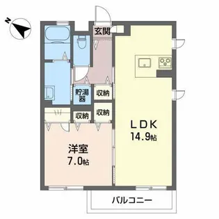 S.Eシャルマン影山【1階】の間取り