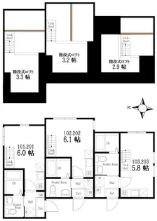 ハーミットクラブハウス弘明寺B棟【2階】の間取り