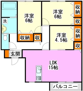 ヒルトップ蛍ヶ丘【1階】の間取り