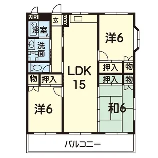 コスモス島崎【2階】の間取り