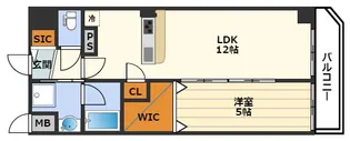 リュエルうめきた【2階】の間取り
