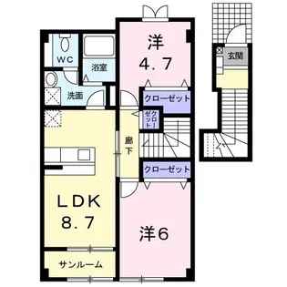 パストラルタウンA【2階】の間取り