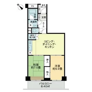 ニュー長町サンハイツ【6階】の間取り