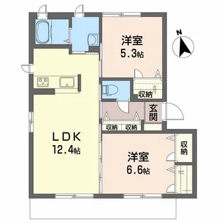 ヴィラージュヌフ I棟【1階】の間取り