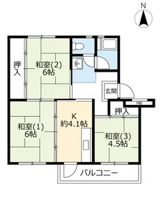 URさつきが丘【3階】の間取り