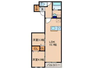 Moon Hills 上汐【3階】の間取り