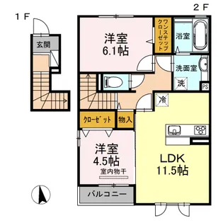 LA・MAISON A棟【2階】の間取り