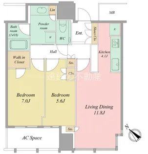 一条タワー(2303)【23階】の間取り