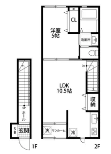 LOTUS弁天橋【2階】の間取り