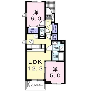 シャンティ倭 B【1階】の間取り