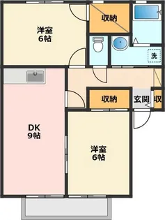 サンビレッジ築捨 D【1階】の間取り