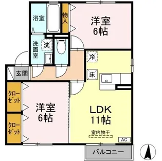 メゾンラフィーネ【1階】の間取り