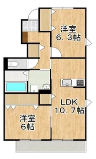 ユアメゾン益野A【1階】の間取り