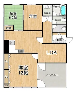 シオンズガーデン花川 旧おおきに花川サニーアパートメント【4階】の間取り