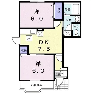 トゥジュール・ヴェール A【1階】の間取り