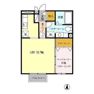 エスポワールYIII【1階】の間取り