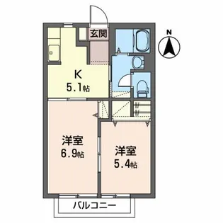 シェーネスハイムB【1階】の間取り