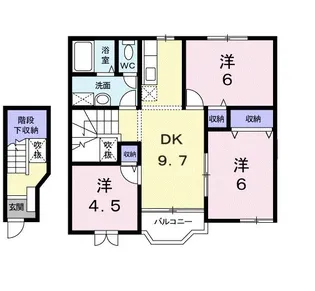 ヴァン・リヴィエール【2階】の間取り
