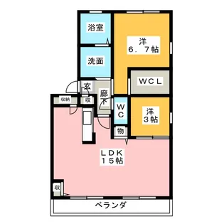 ボナール大石【2階】の間取り