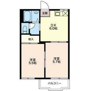 ジュネス御林A【2階】の間取り