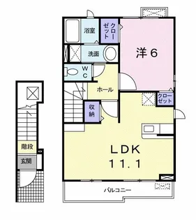 レーブシャトー【2階】の間取り