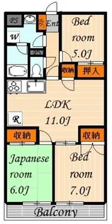 クレール武蔵野【4階】の間取り