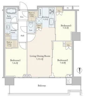 HARUMI FLAG PARK VILLAGE T棟【41階】の間取り