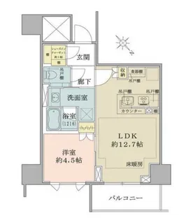 ザ・パークハウス千代田麹町【12階】の間取り