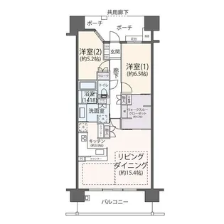 ガーデンアリーナ新百合ヶ丘ヒルトップコート壱番館【13階】の間取り