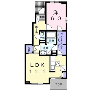 ビオーラ松山A【1階】の間取り