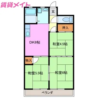 トーカイハイツ【2階】の間取り