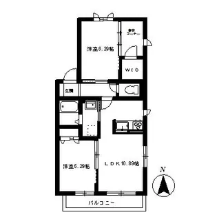 シャーメゾン・エヴァーグッドB【1階】の間取り