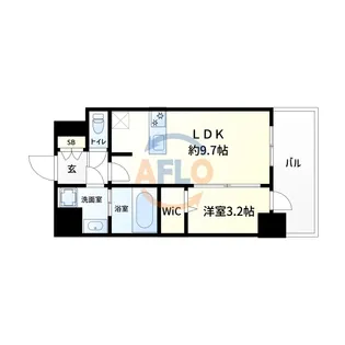 Alivisドーム前【7階】の間取り