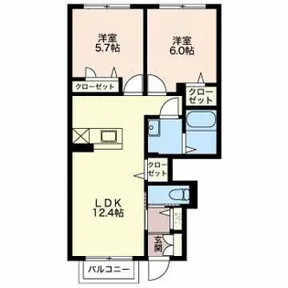 シャーメゾン秋和【1階】の間取り