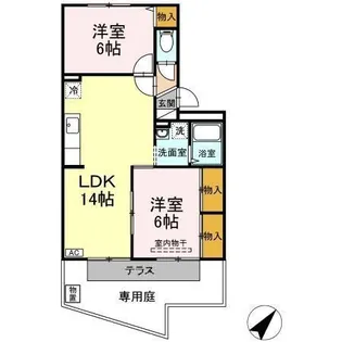 ドミール中尾【1階】の間取り