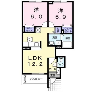 ノイエ・リヒト【1階】の間取り